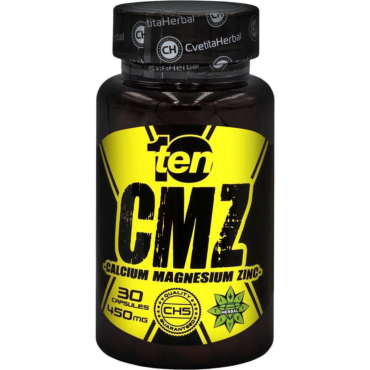 Калций, Магнезий, Цинк - CMZ - 10/ten (30 Капсули х 450 мг)