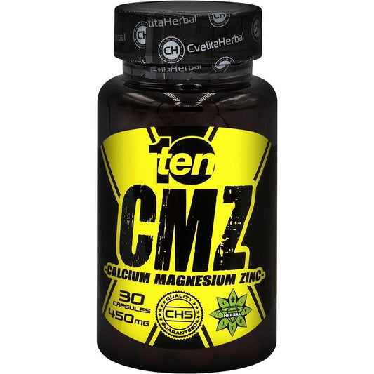Калций, Магнезий, Цинк - CMZ - 10/ten (30 Капсули х 450 мг)