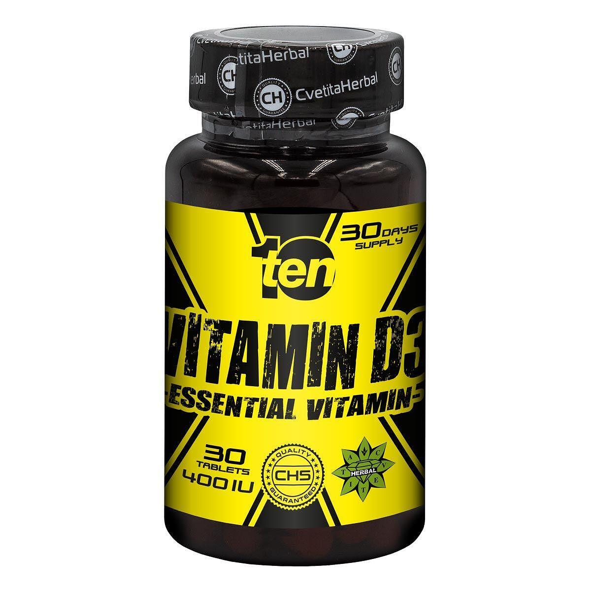 10/ten Vitamin D3 - Витамин D3 - 30 таблетки x 400 IU