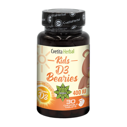 Витамини D3 за Деца - Kids D3 Bearies (30 таблетки x 600 IU)