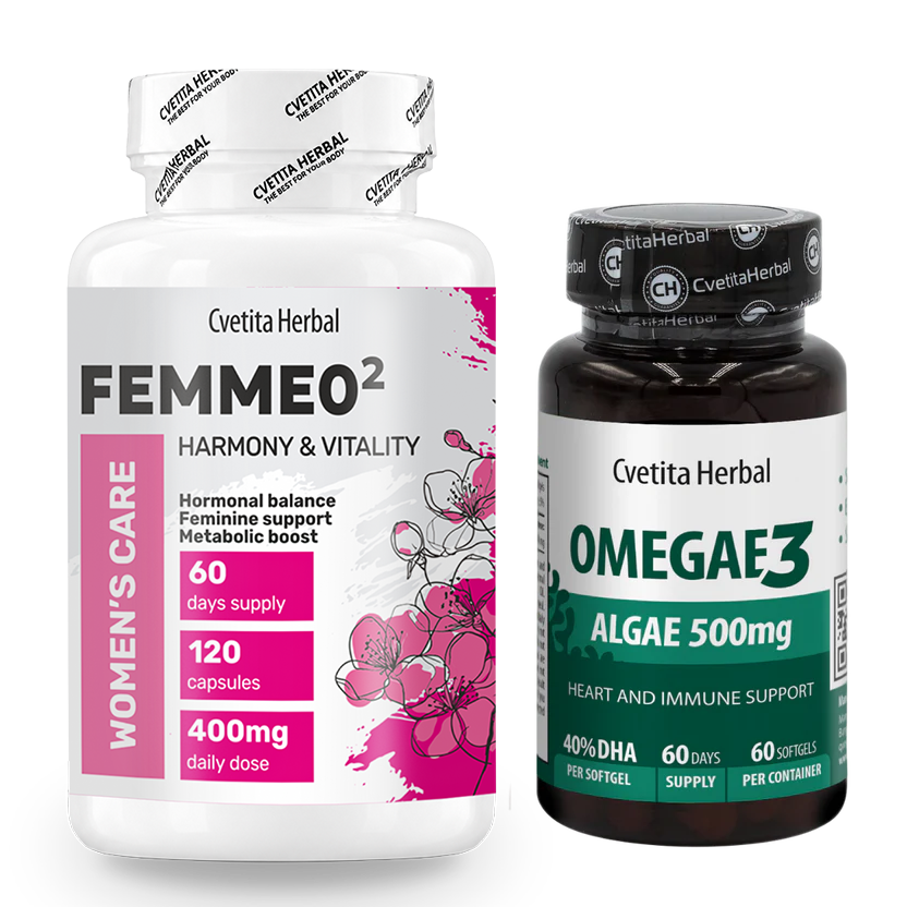 КОМБО ПАКЕТ ЗА ЖЕНИ: FEMME O2 + Omegae 3