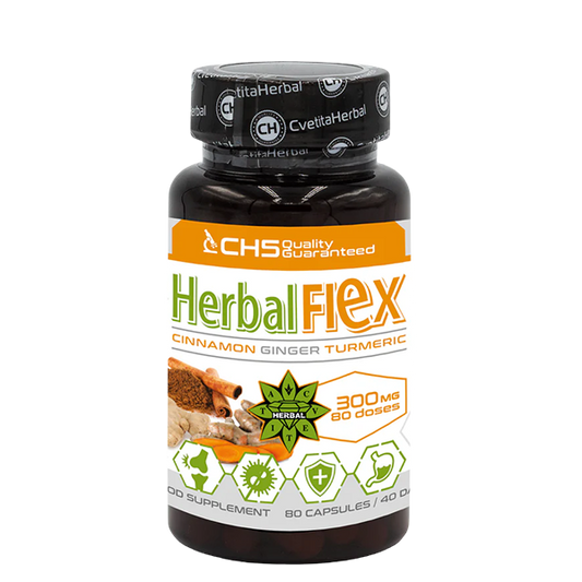 Куркума, Джинджифил, Цейлонска Канела - Хербал Флекс (80 капсули х 300mg) - Herbal Flex