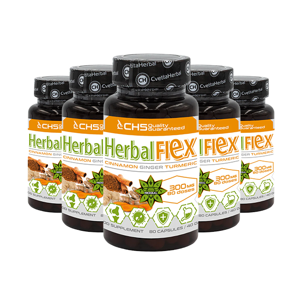 Куркума, Джинджифил, Цейлонска Канела - Хербал Флекс (80 капсули х 300mg) - Herbal Flex