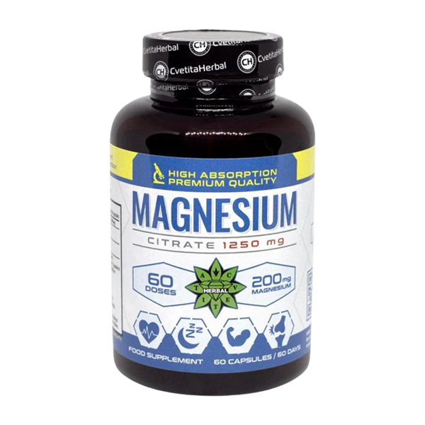 Магнезиев Цитрат (60 капсули x 1250 mg)
