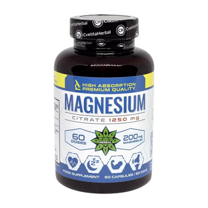 Магнезиев Цитрат (60 капсули x 1250 mg)