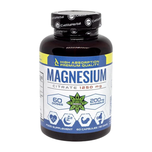Магнезиев Цитрат (60 капсули x 1250 mg)