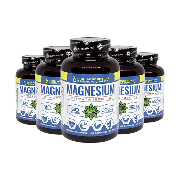 Магнезиев Цитрат (60 капсули x 1250 mg)