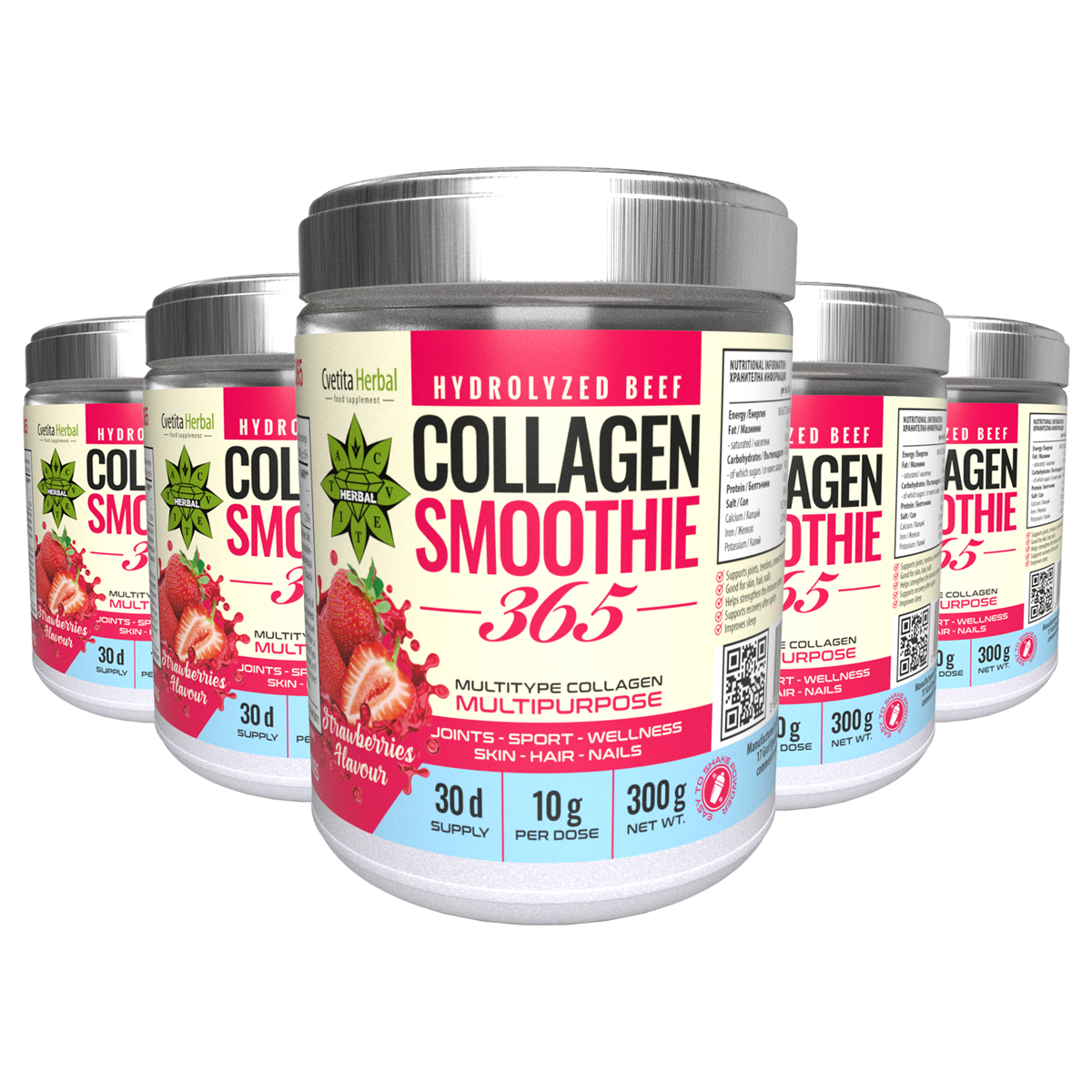 Колаген Смути „Ягода“ – Collagen Smoothie 365 (300 g)