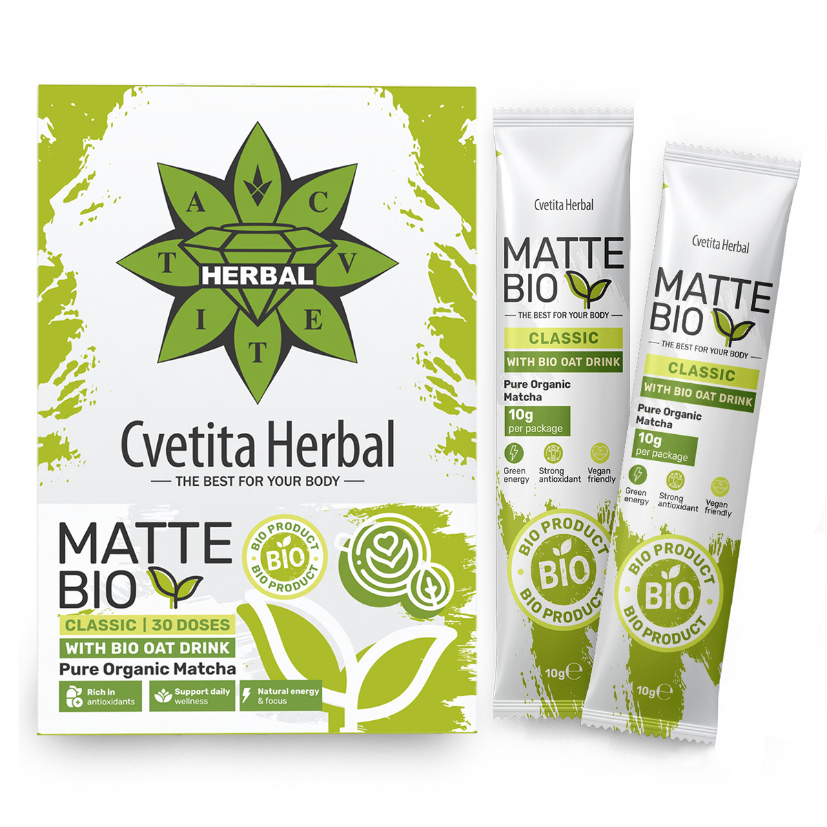 MATTE BIO CLASSIC - БИО матча лате (кутия 30 сашета x 10 g)