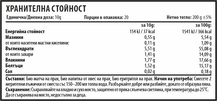 Matte Bio Strong - БИО МАТЧА ЛАТЕ
